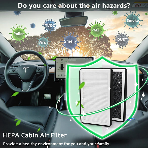 For Tesla Model 3 Model Y Hepa Activated Carbon Air Filter