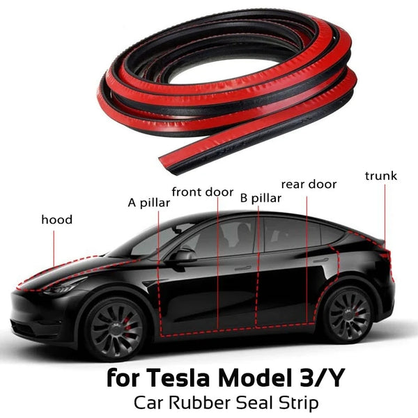 For Tesla Model 3 Y Car Door Rubber Seal Strip