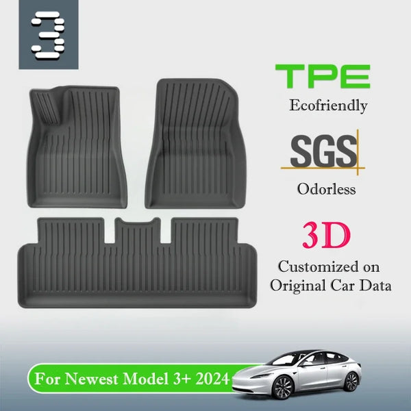 TPE 2024 New For Tesla Model 3 Highland Floor Mats